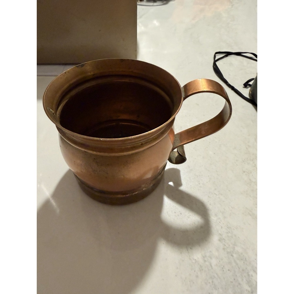 Vintage Gregorian Copper Barrel Mug Nice Patina Unpolished